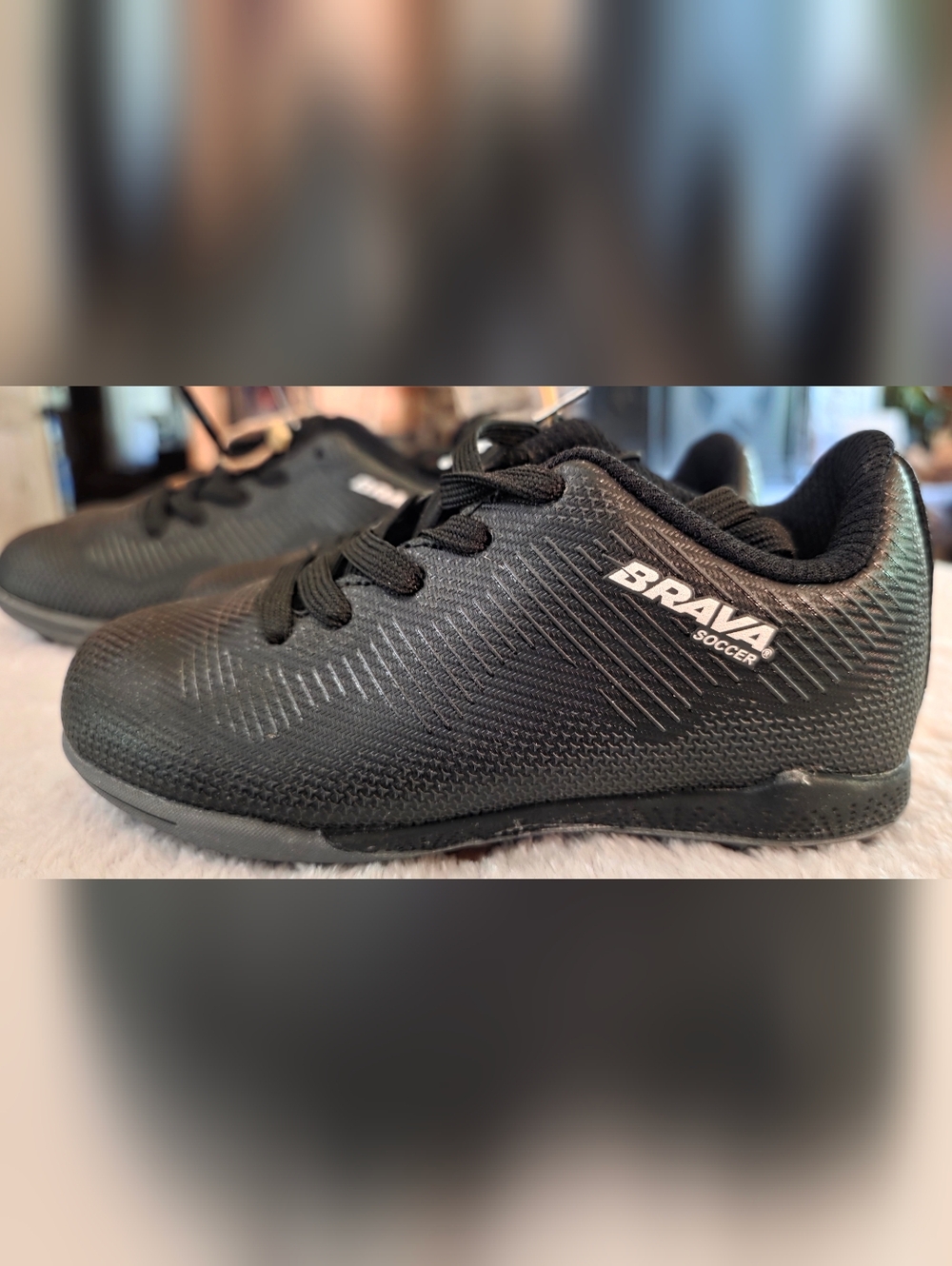 Brava Kids' Black Soccer Sneakers - Lightweight Comfort